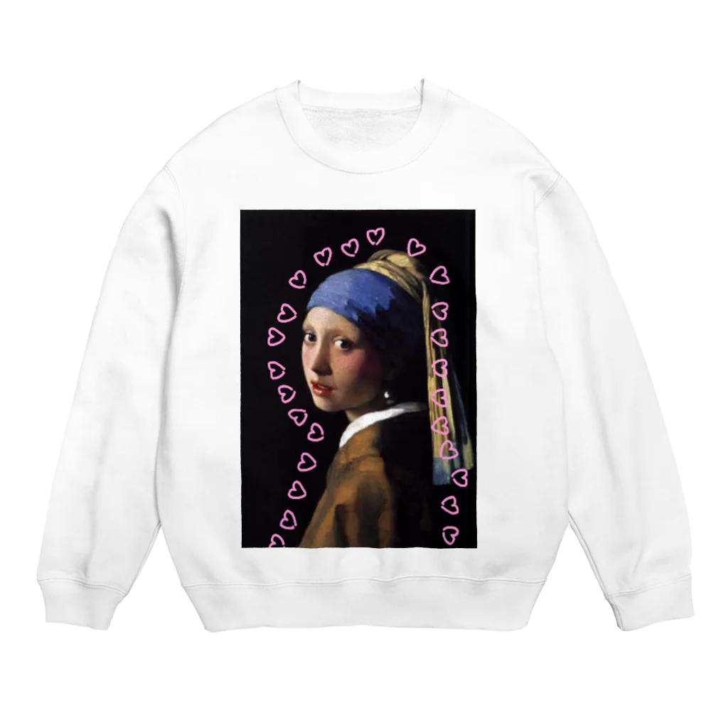 parodyArt Nの真珠の耳飾りの少女ラブリー Crew Neck Sweatshirt