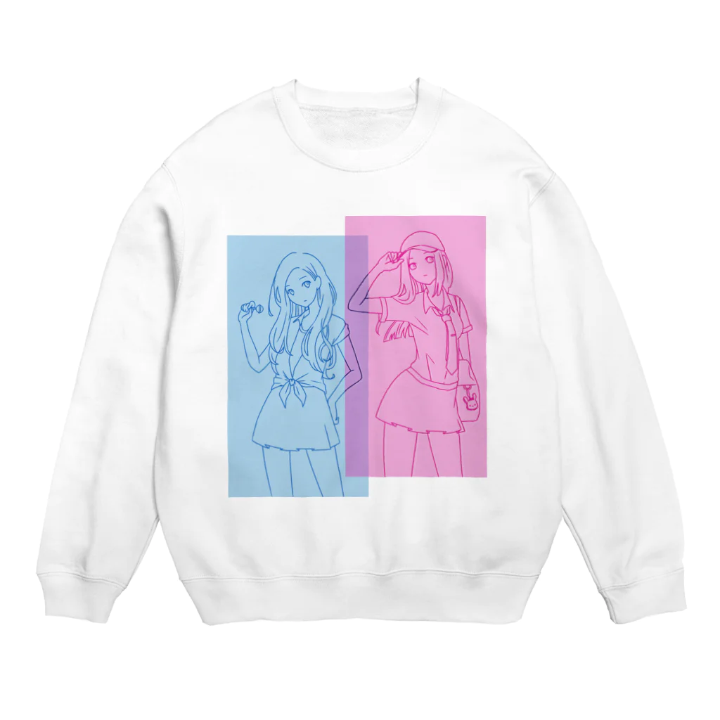 sai-nai_ひみつきちのJK( •ꙍ•́ )✧ Crew Neck Sweatshirt