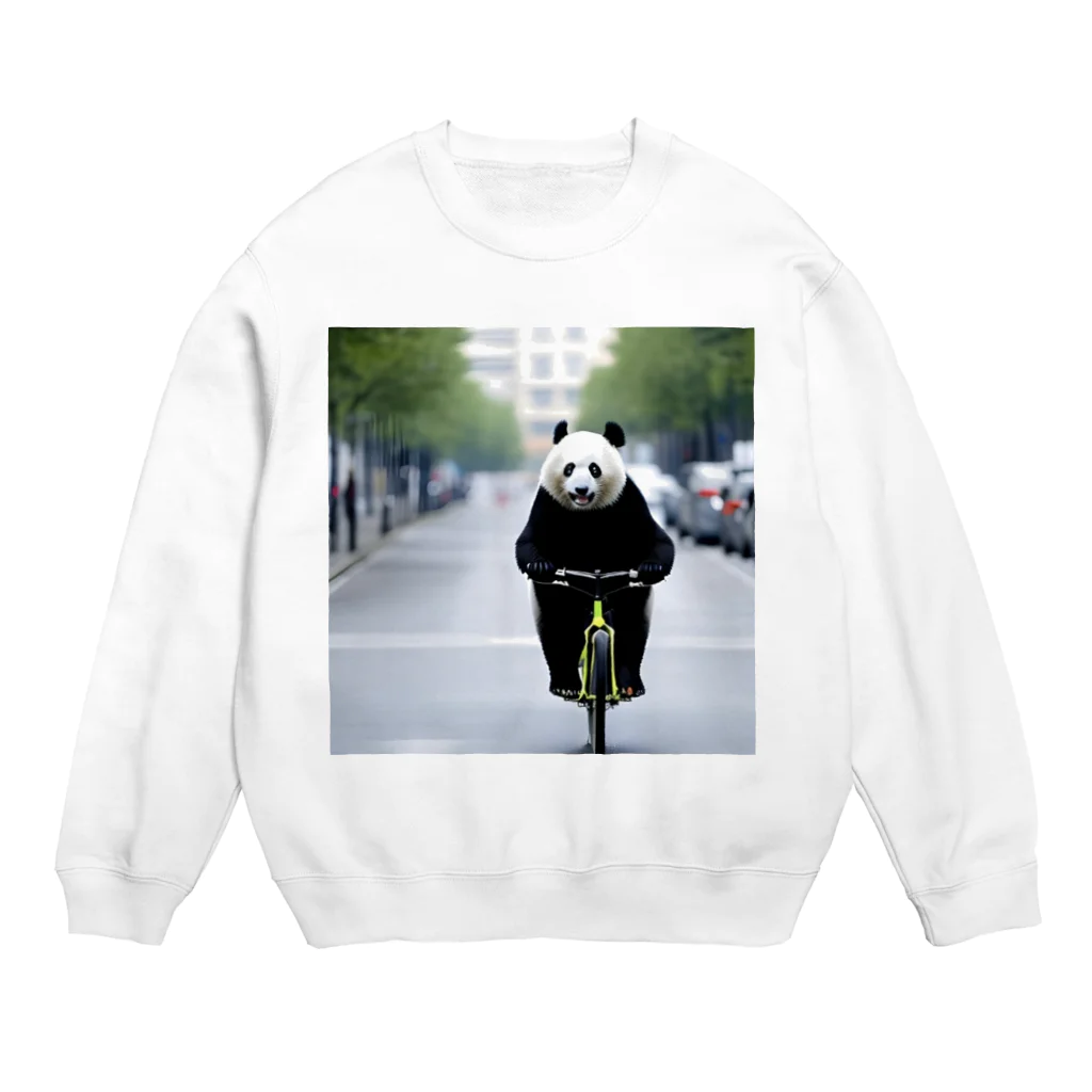 akinko1536の爆走パンダ Crew Neck Sweatshirt