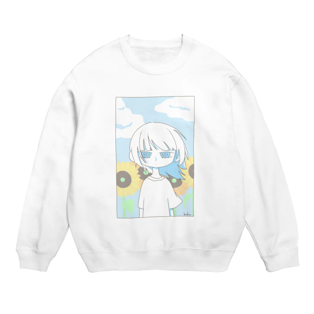 Breezeの青空と向日葵と Crew Neck Sweatshirt