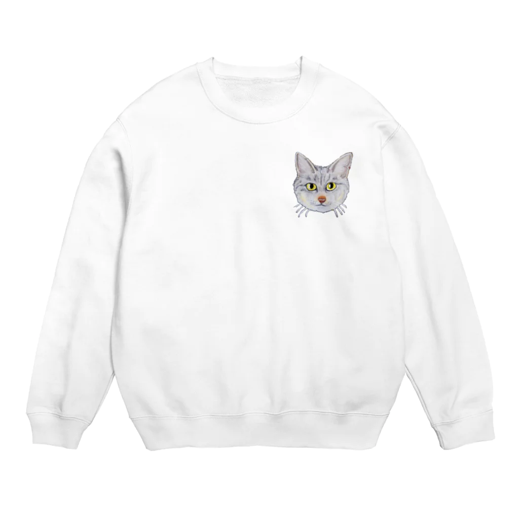 れいにゃん堂&れいにゃあ～と😺のチョークアートのキジトラ猫😸 Crew Neck Sweatshirt