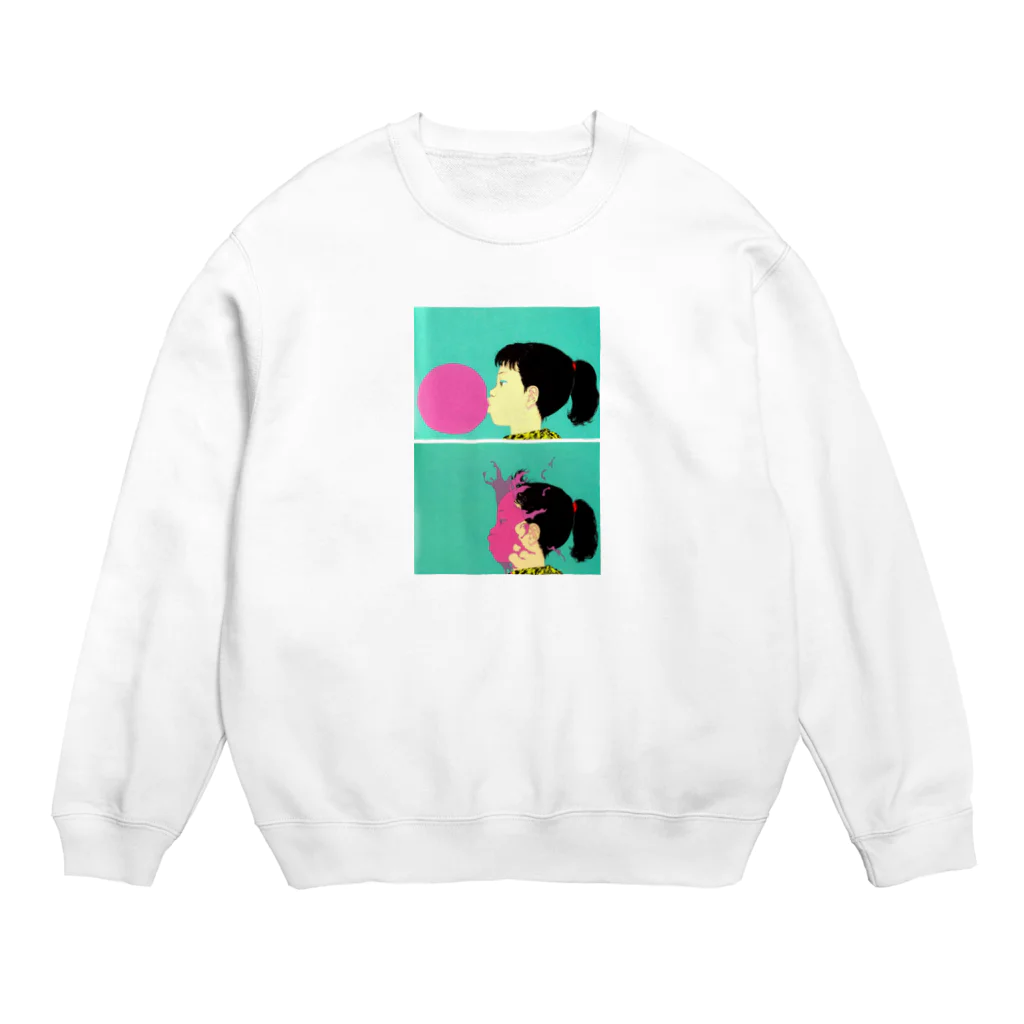 おでんの風船と女の子 Crew Neck Sweatshirt