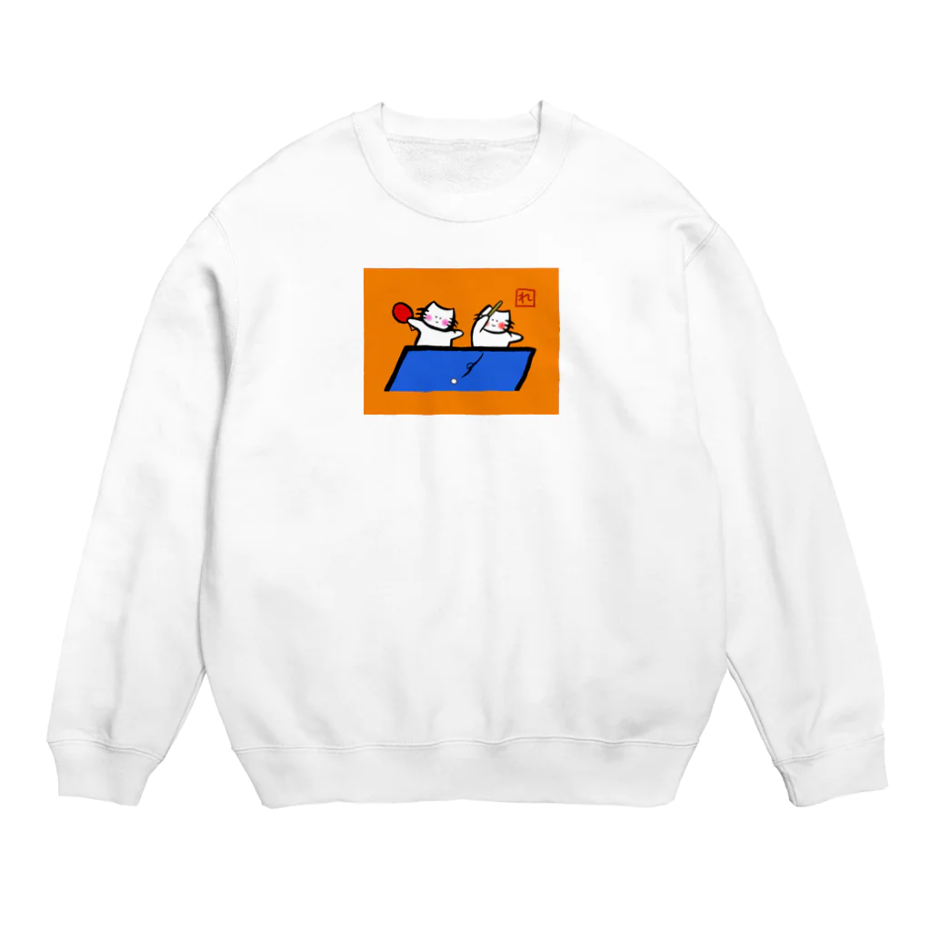 麗華商店のダブルスする仲良し猫 Crew Neck Sweatshirt