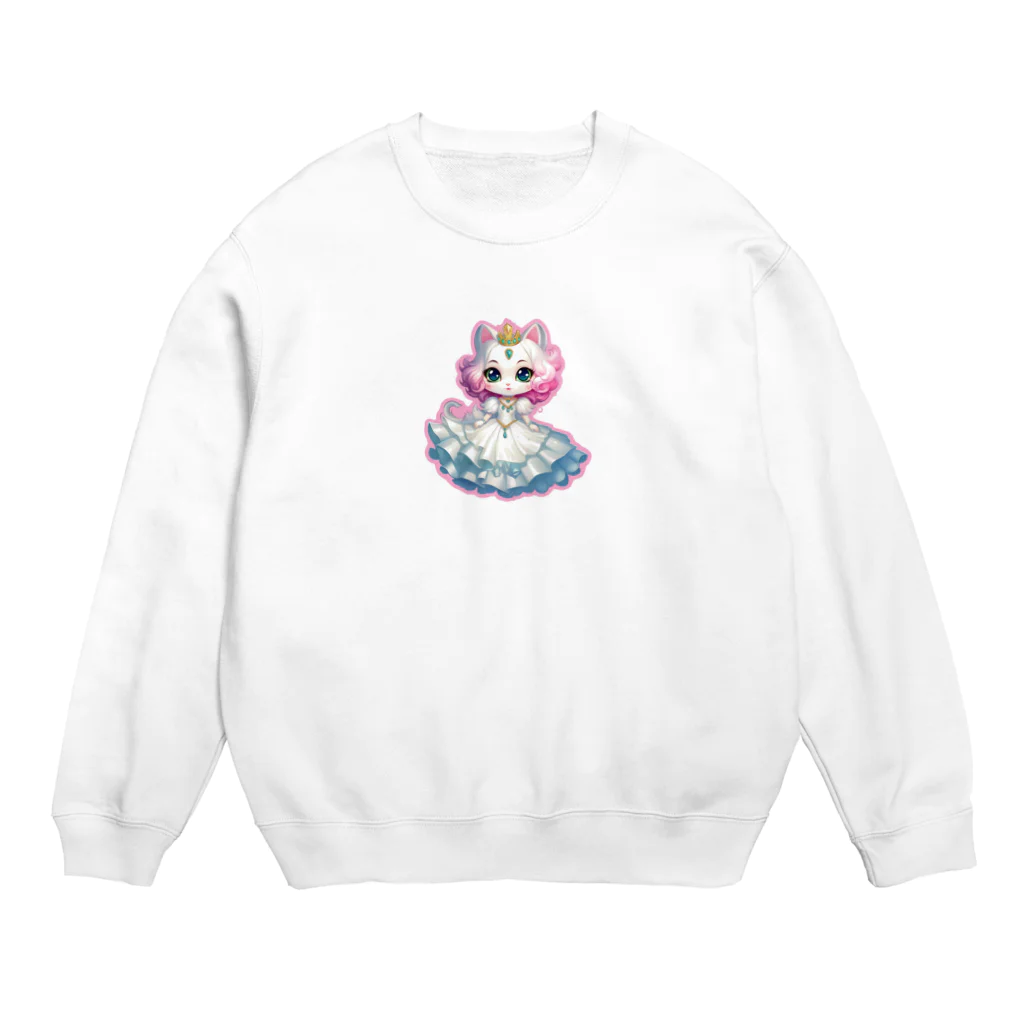 Sweet Stashの猫のプリンセス Crew Neck Sweatshirt