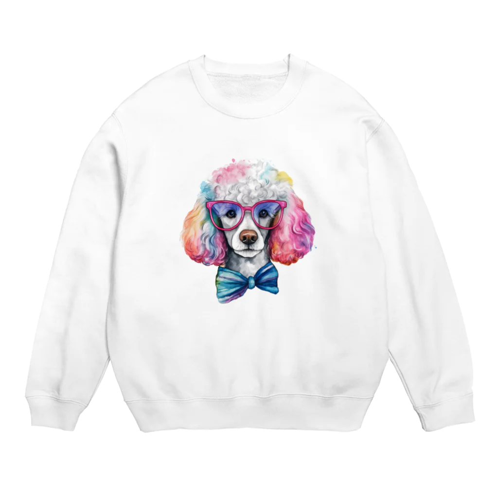 dogsdream8246のプードルめがね Crew Neck Sweatshirt