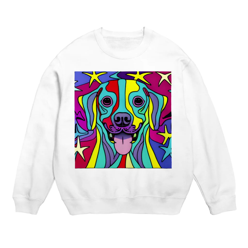 nakagawa-kikakuの奇抜なアート風の可愛い犬のグッズ Crew Neck Sweatshirt