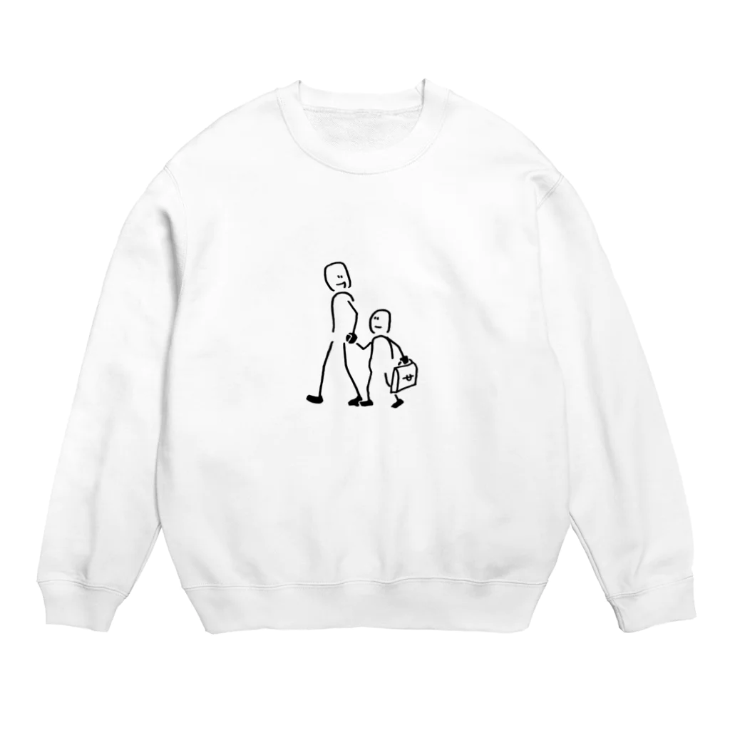 kopapaの親子手つなぎデートくん Crew Neck Sweatshirt