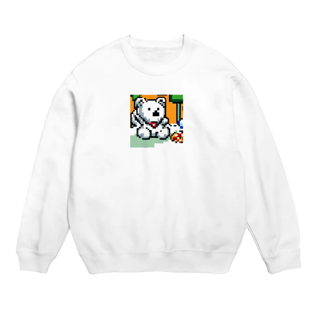 KAWAKAMI-SENTAROUの寂しがりやのドットシロクマ Crew Neck Sweatshirt