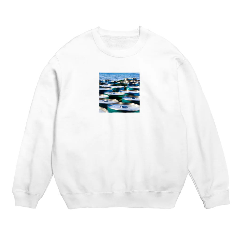 クリエイティブキャンパスマンの海への大冒険 Crew Neck Sweatshirt