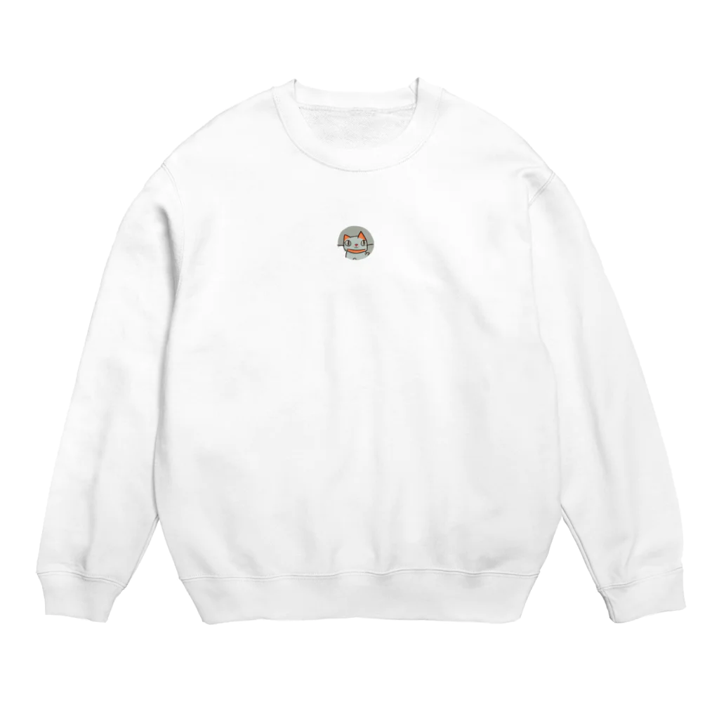 TAIYO 猫好きのアーティスト風猫ロゴ Crew Neck Sweatshirt