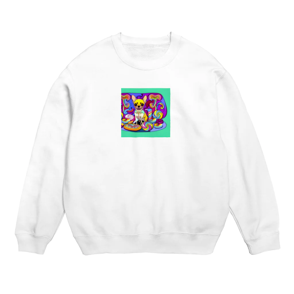 チワワ愛好家ショップのクッキー王国の謎☆チワワの異次元冒険 Crew Neck Sweatshirt