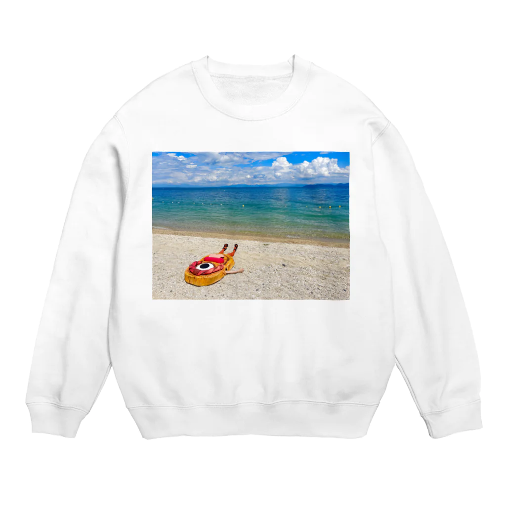 化けわらじ工房の琵琶湖の漂流物 Crew Neck Sweatshirt