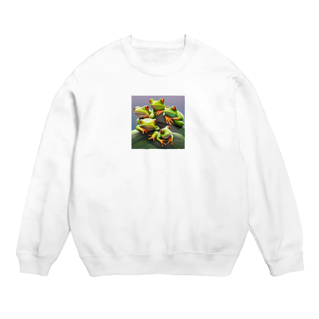 tobenaibuta3の5匹のカエル Crew Neck Sweatshirt