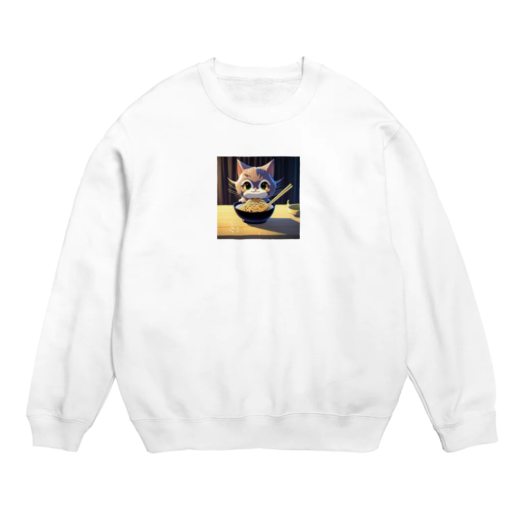 Happy Hub"（ハッピー・ハブ）の子猫もラーメン好き❤️ Crew Neck Sweatshirt