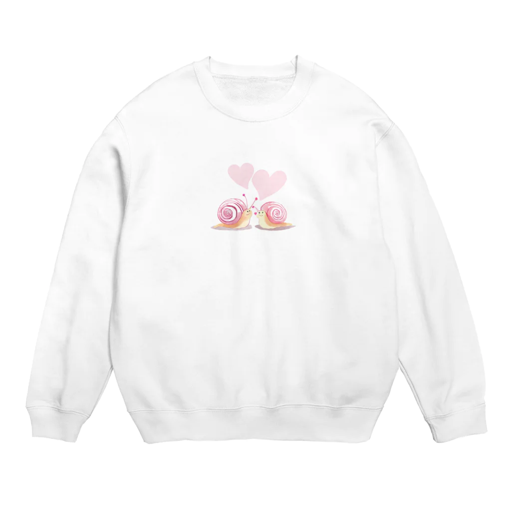 カタツムリに癒しを求めて❗の幸せなカタツムリ Crew Neck Sweatshirt