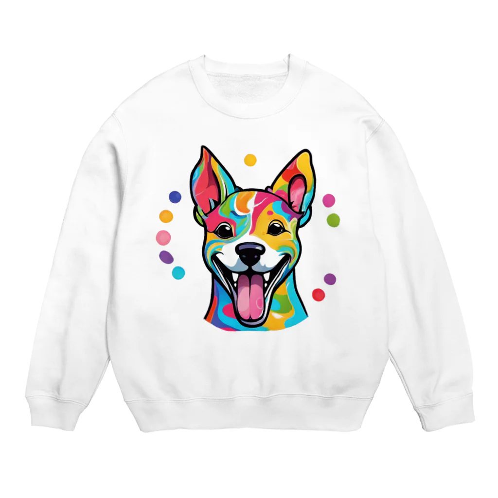 ハッピー・ディライト・ストアの癒しの犬グッズ Crew Neck Sweatshirt