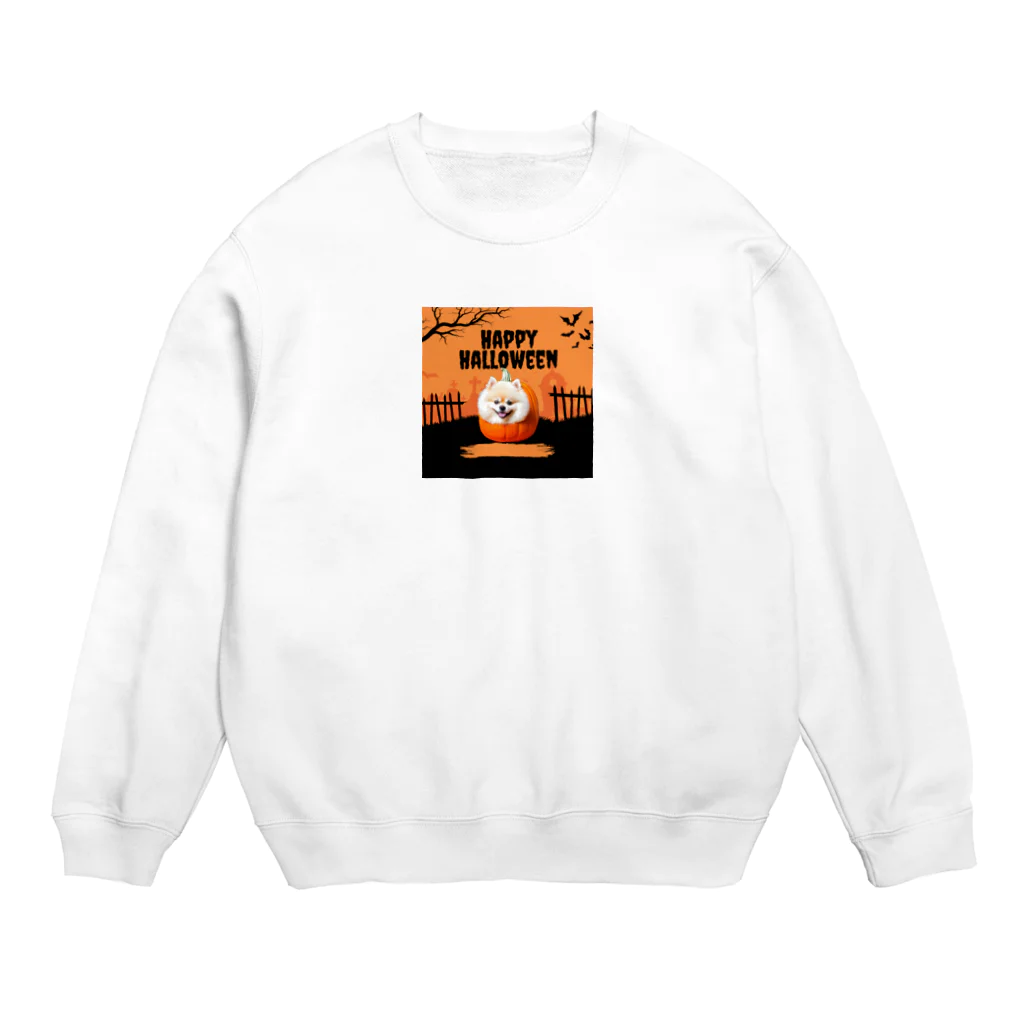 Tiny Cute Crittersのハロウィンを楽しむ犬 Crew Neck Sweatshirt