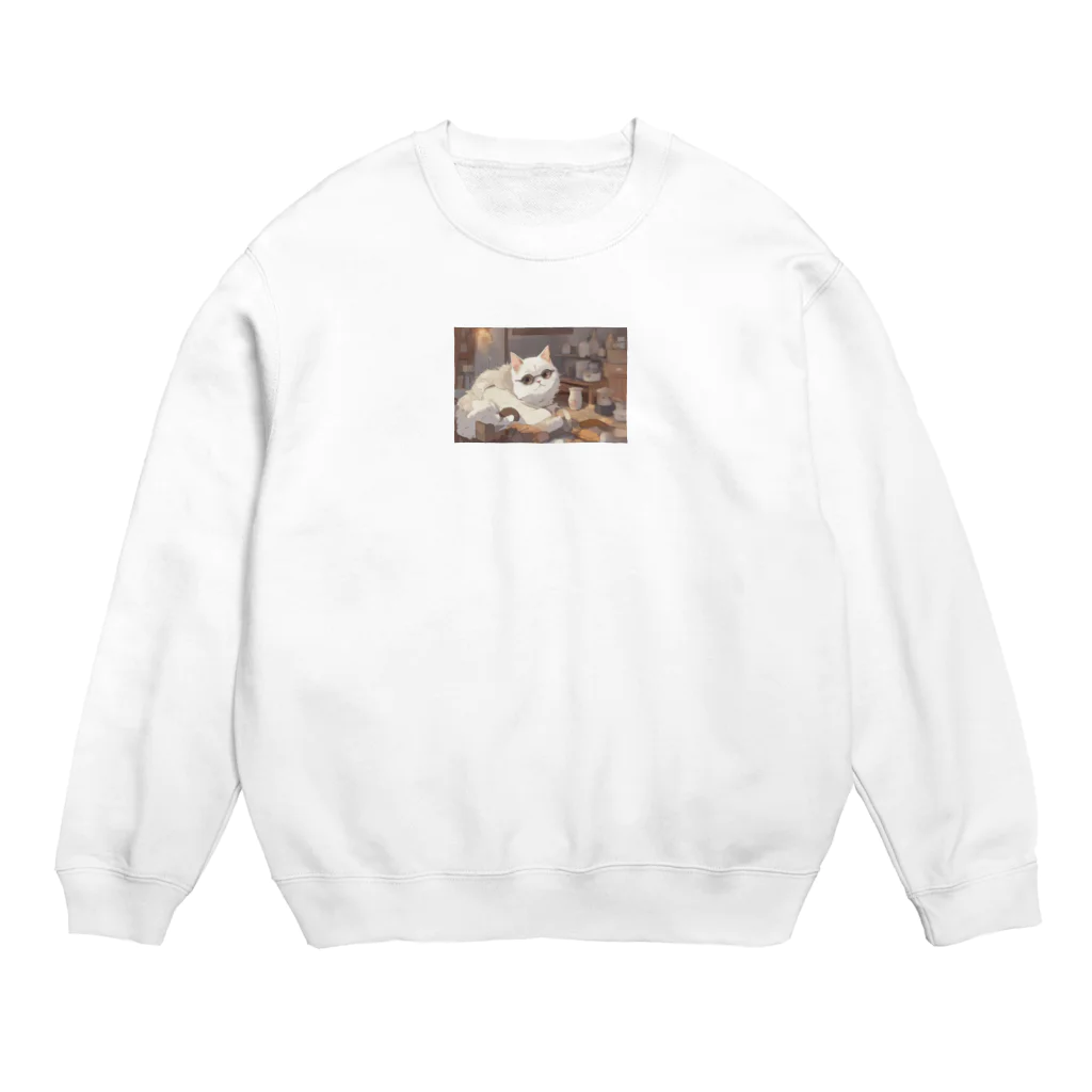 Tentative_Sensationのぐらさんねこ Crew Neck Sweatshirt