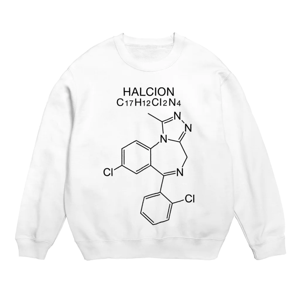 DRIPPEDのHALCION C17H12Cl2N4-ハルシオン-(Triazolam-トリアゾラム-) Crew Neck Sweatshirt