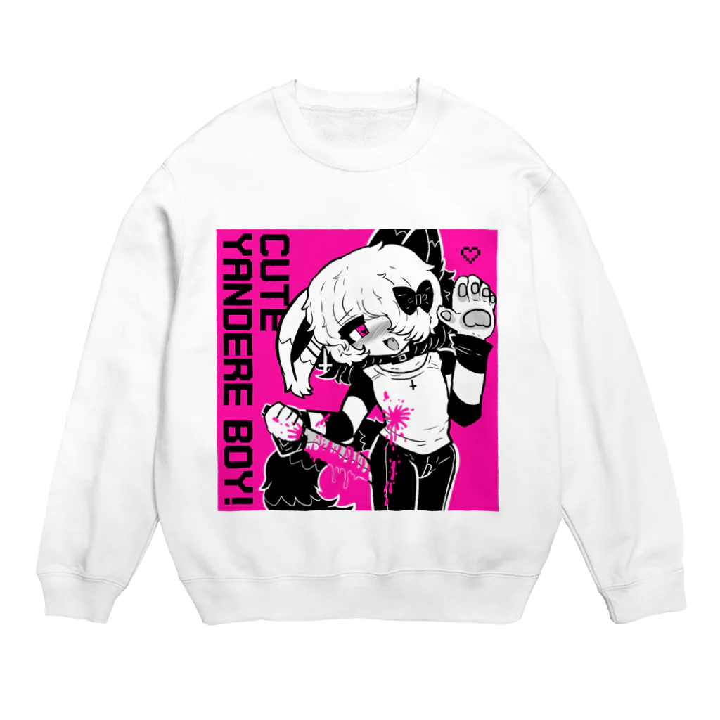 ムラサキゲジゲジのオンラインショップのきずな CUTE YANDERE BOY!  Crew Neck Sweatshirt