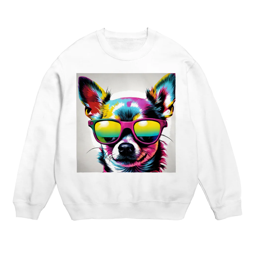 animal baseのサングラス　チワワ Crew Neck Sweatshirt