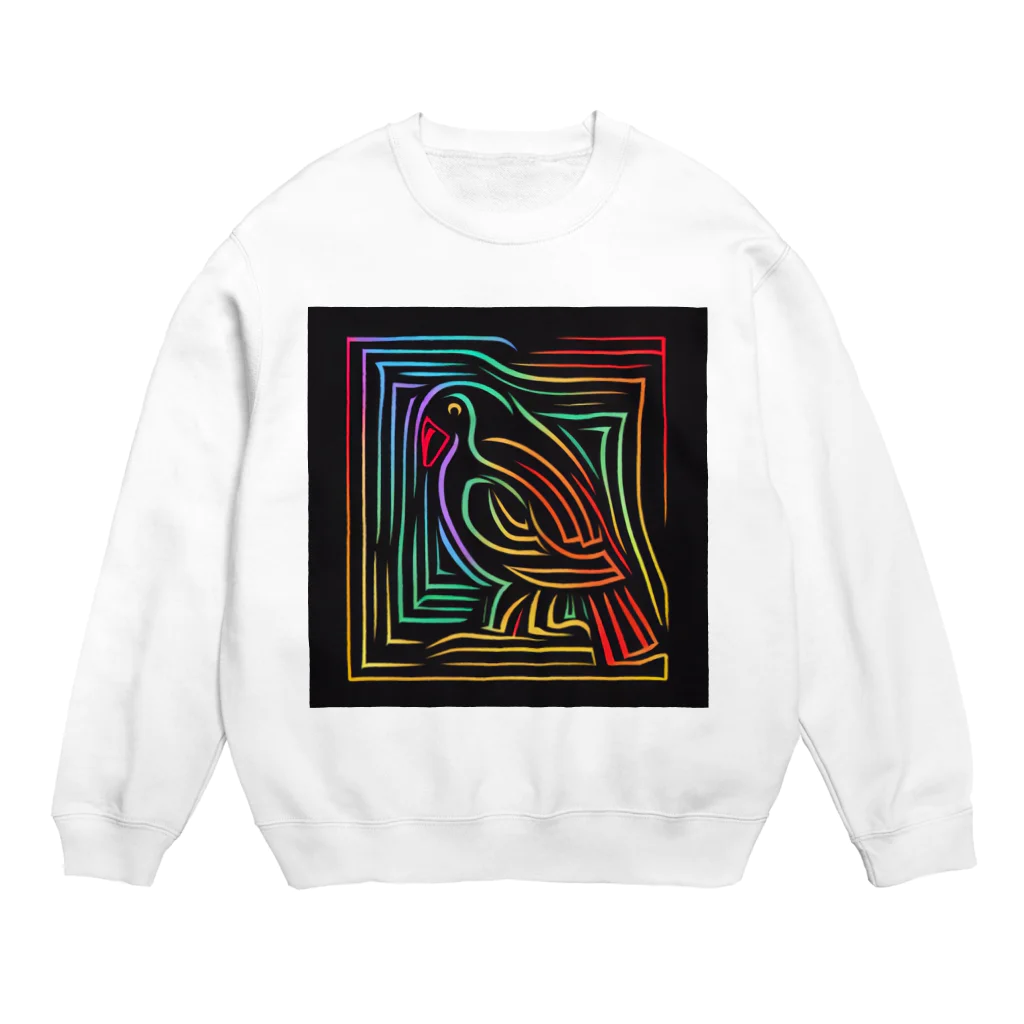 ikubohのナスカの地上絵「オウム」インスパイア03 Crew Neck Sweatshirt