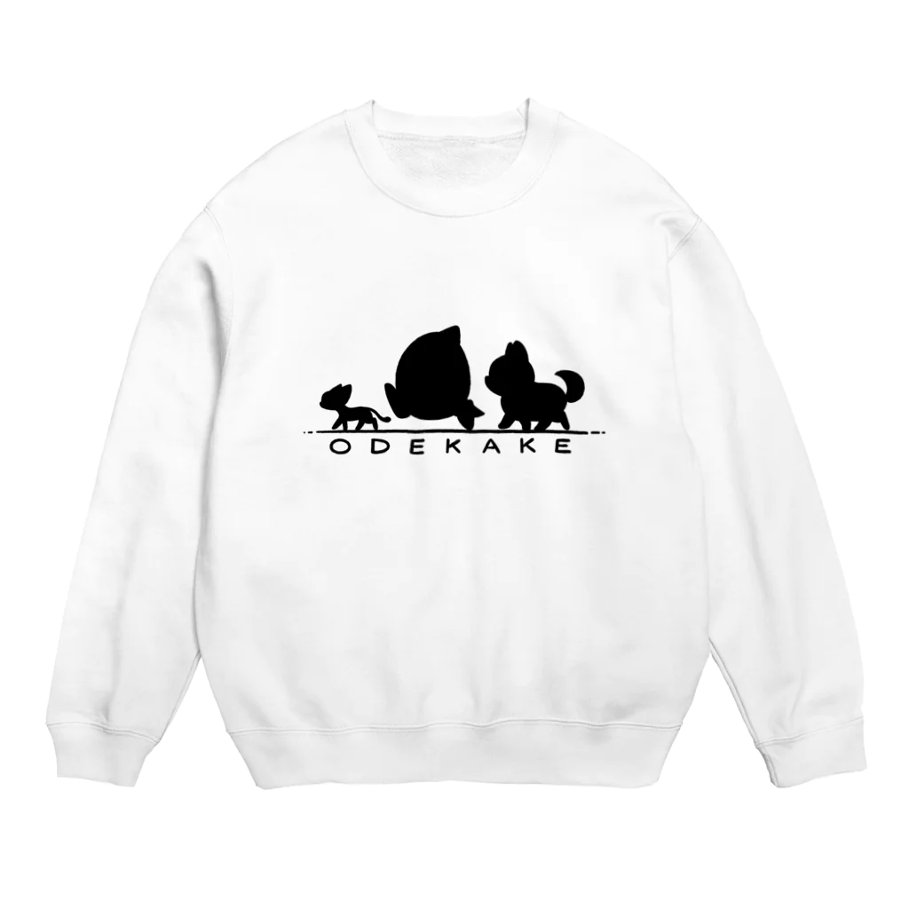 カッキー創作チャンネルのおでかけニャンさん&タマゴさん&ワンさん Crew Neck Sweatshirt