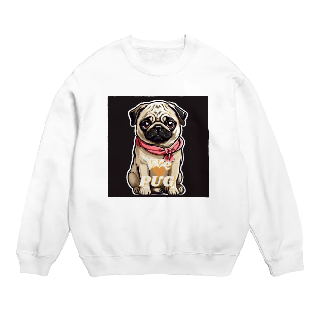 LEONのWe♥PUG　ブラック（パグ大好き！） スウェット