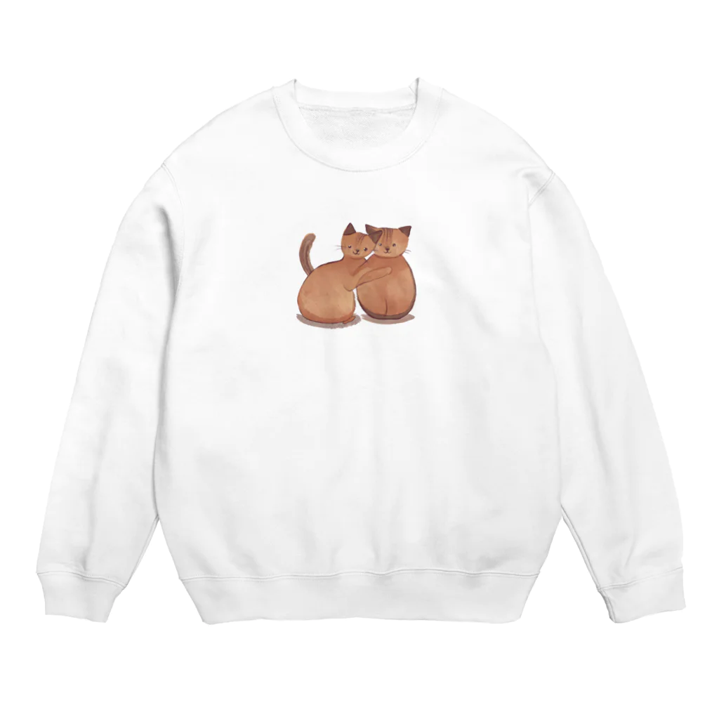 SK8461の仲良い兄弟猫 Crew Neck Sweatshirt