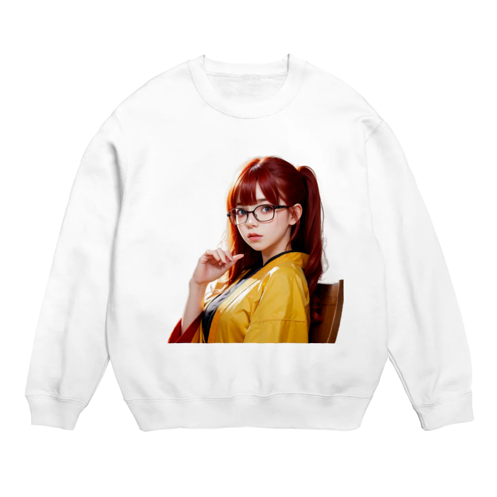 AIデザイングッズ販売　Akiba-treasure（アキバトレジャー）の大正ロマンス　日菜子さん Crew Neck Sweatshirt