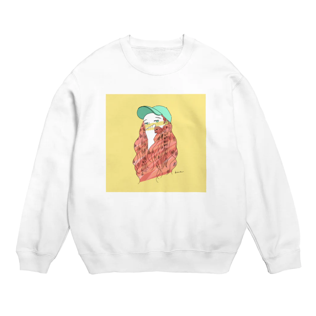 kameの髪かみガール Crew Neck Sweatshirt