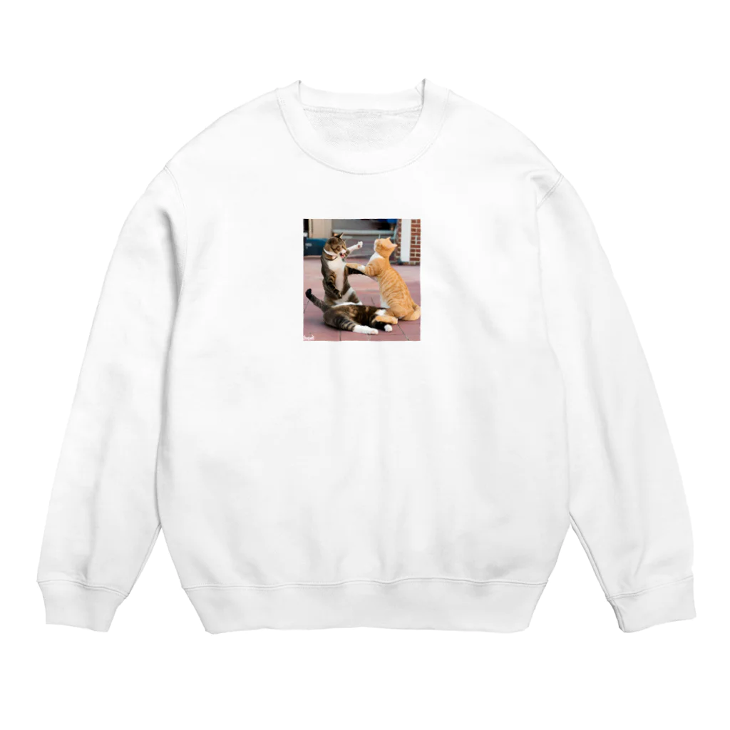 ume's shopの猫の喧嘩 Crew Neck Sweatshirt