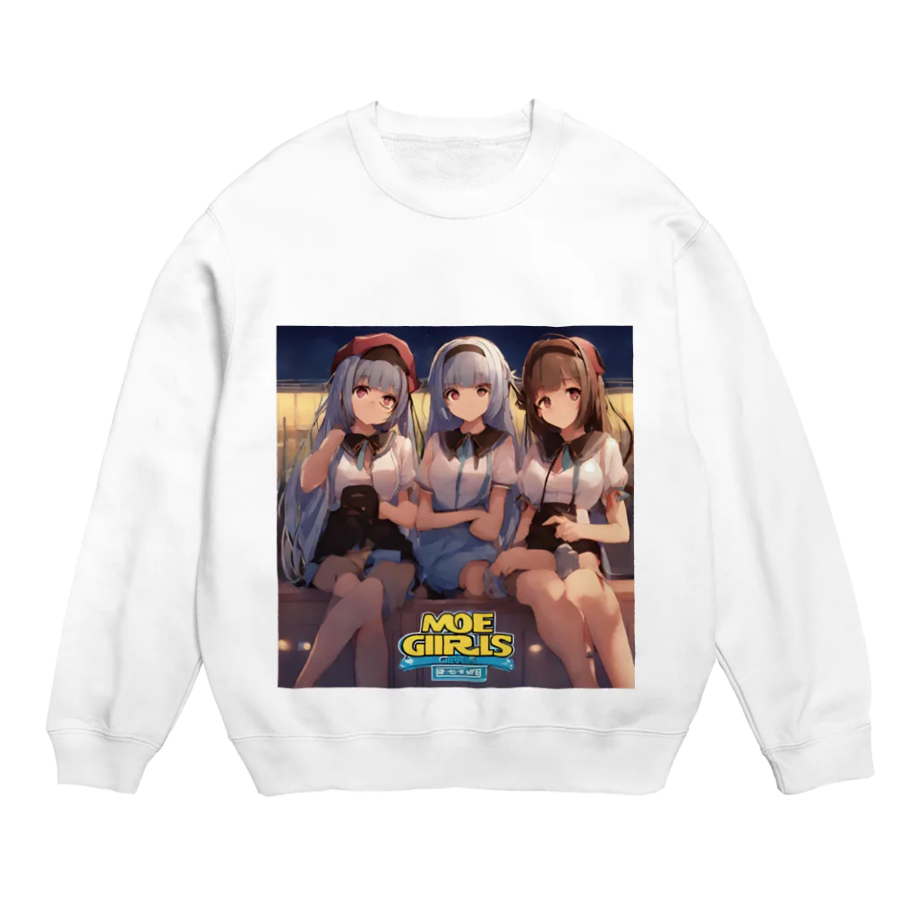 KAZU SHOPの萌え系　癒し女子 Crew Neck Sweatshirt