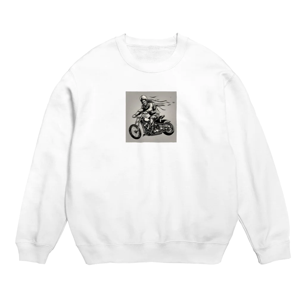 oi_0806のバイクチョッパー走ってる姿渋い Crew Neck Sweatshirt