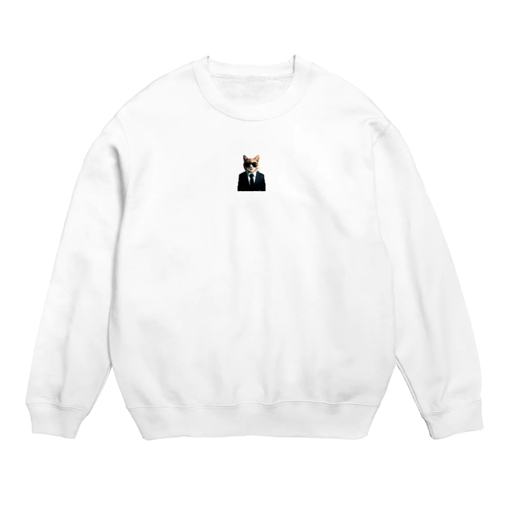 ramiakunのサングラスを掛けた猫 Crew Neck Sweatshirt