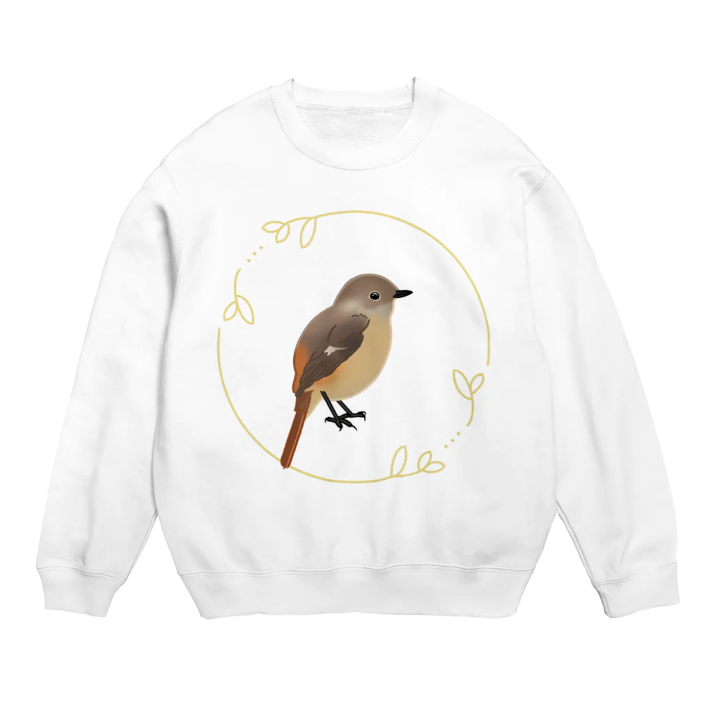 やちよ｜リアル鳥イラストのジョウビタキさん♀ Crew Neck Sweatshirt