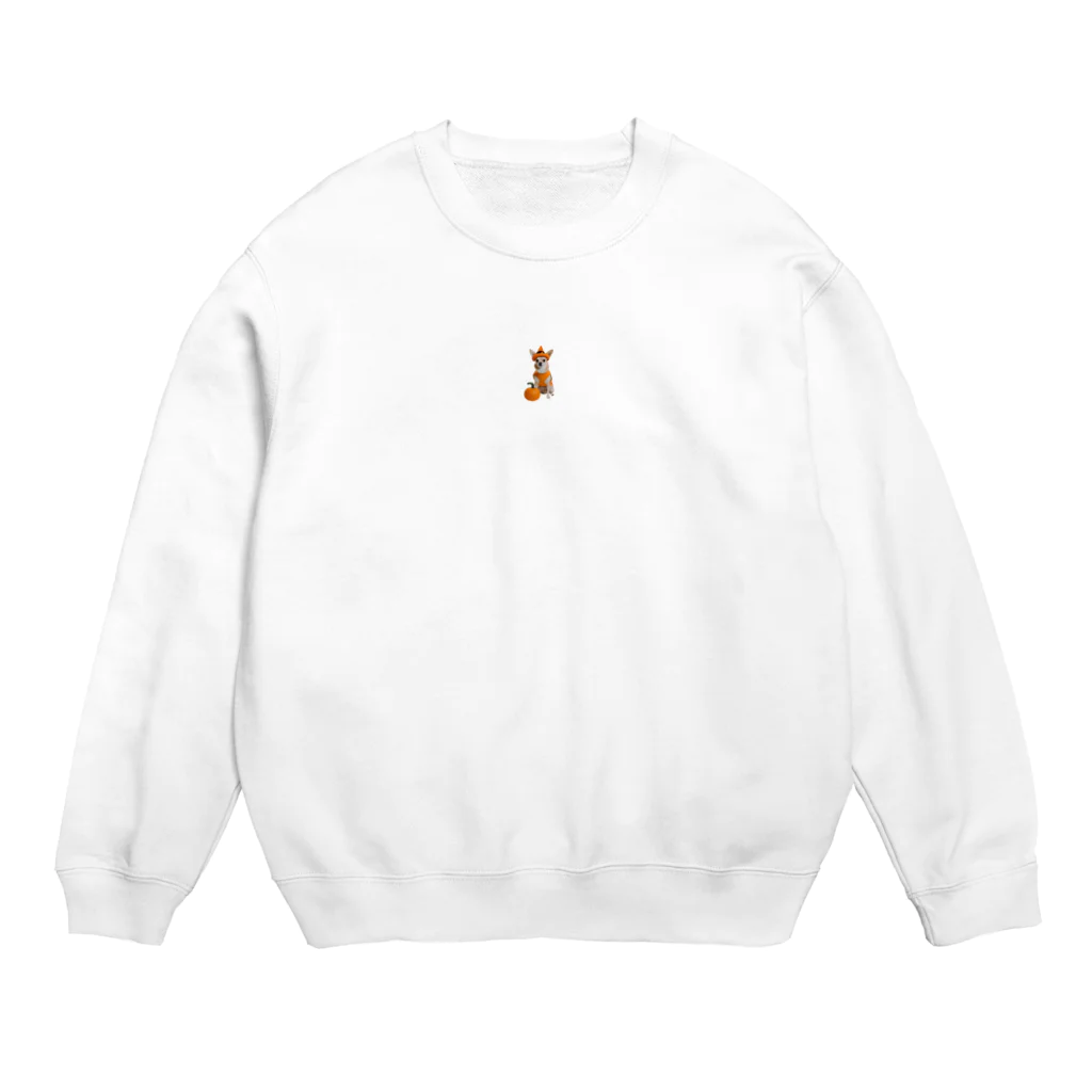 チワワ愛好家ショップの極小チワワが仮装パーティーで楽しむ！かぼちゃのランタンマジック Crew Neck Sweatshirt