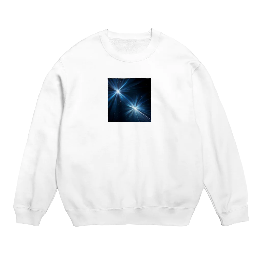 itacyoko(AIイラスト屋)の宇宙に輝く青い光 Crew Neck Sweatshirt