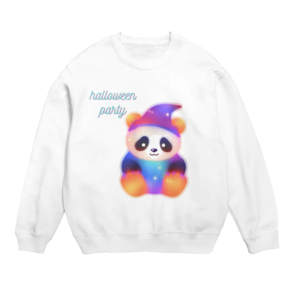 manopinoのhalloween panda Crew Neck Sweatshirt