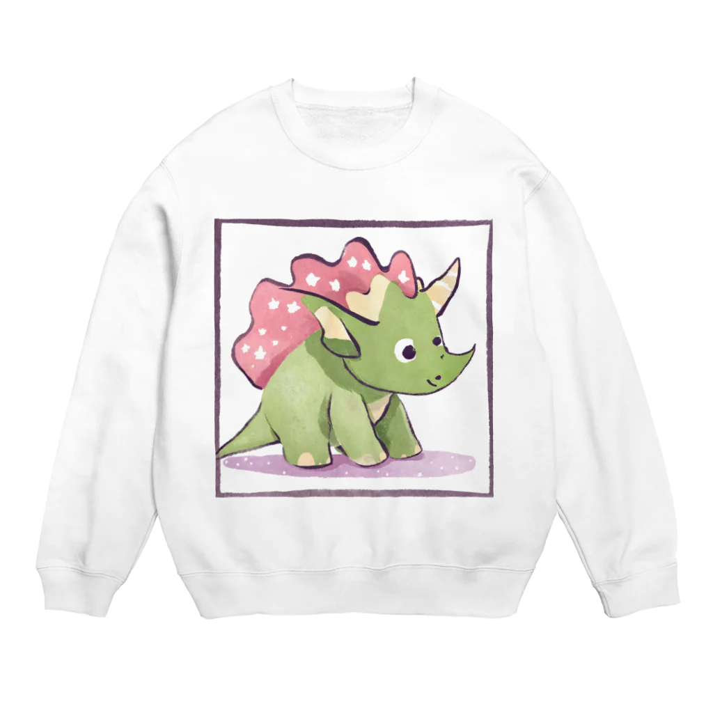 Sahaのトリケラトプスくん Crew Neck Sweatshirt