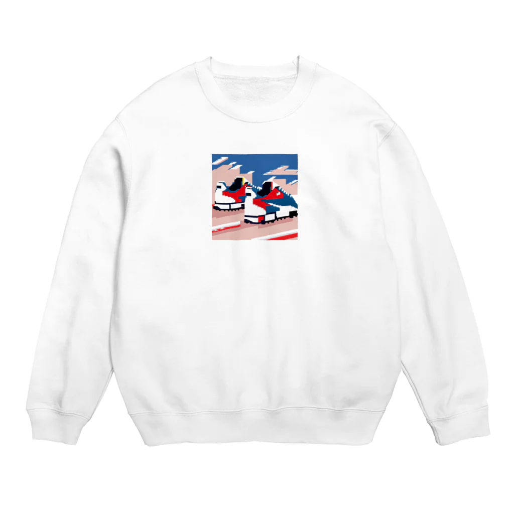 KAKI_のドット絵おしゃれなくつ Crew Neck Sweatshirt