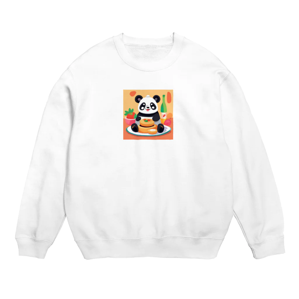 KSK_2の食いしん坊パンダ Crew Neck Sweatshirt