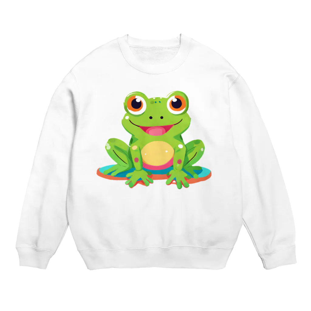 Tiny Cute Crittersのかわいいカエル Crew Neck Sweatshirt