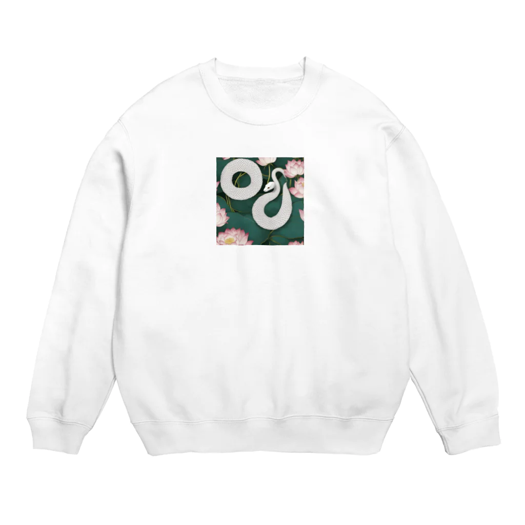 ToToMoの【金運上昇】幸運の白蛇 Crew Neck Sweatshirt