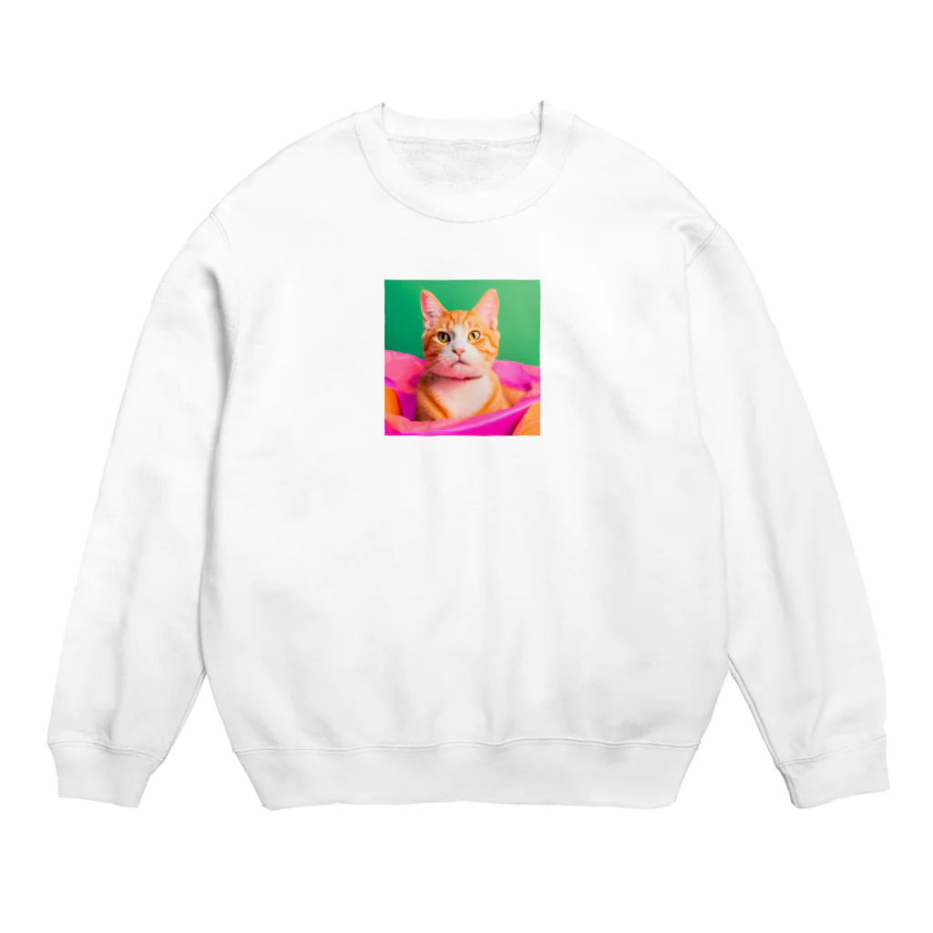 《Derekの絶賛工房中！》のイケイケ猫ちゃん Crew Neck Sweatshirt