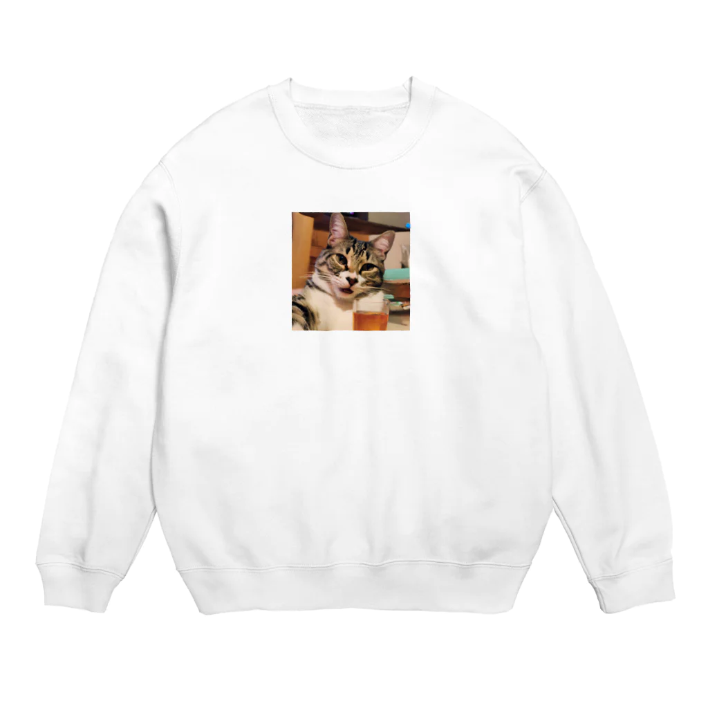 ことこと♂@トレーダーの猫猫　泥酔 Crew Neck Sweatshirt