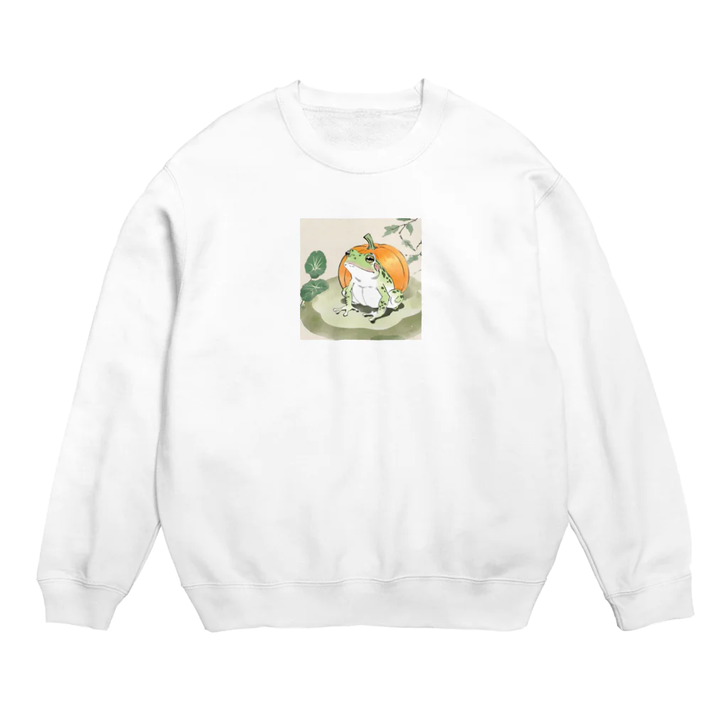 aoking_の和カエルかぼちゃ2 Crew Neck Sweatshirt