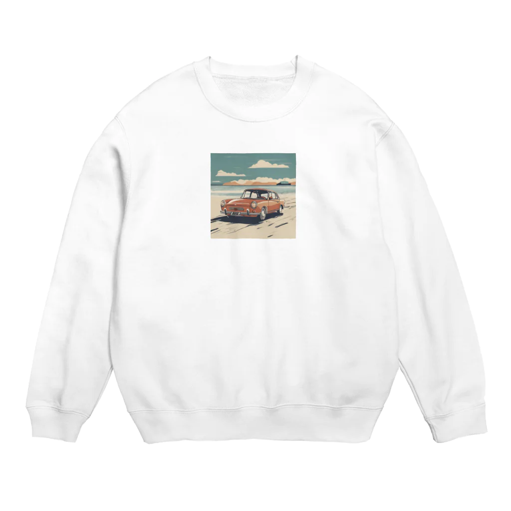 yuki_kmの波の音とともに走る、究極のビーチカー Crew Neck Sweatshirt