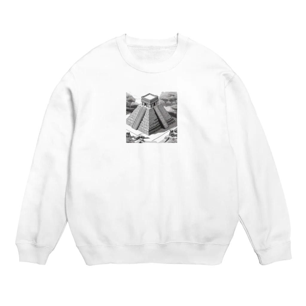 YoMiTの 有名な観光スポットイメージ画像：チチェン・イッツァ（メキシコ） Crew Neck Sweatshirt