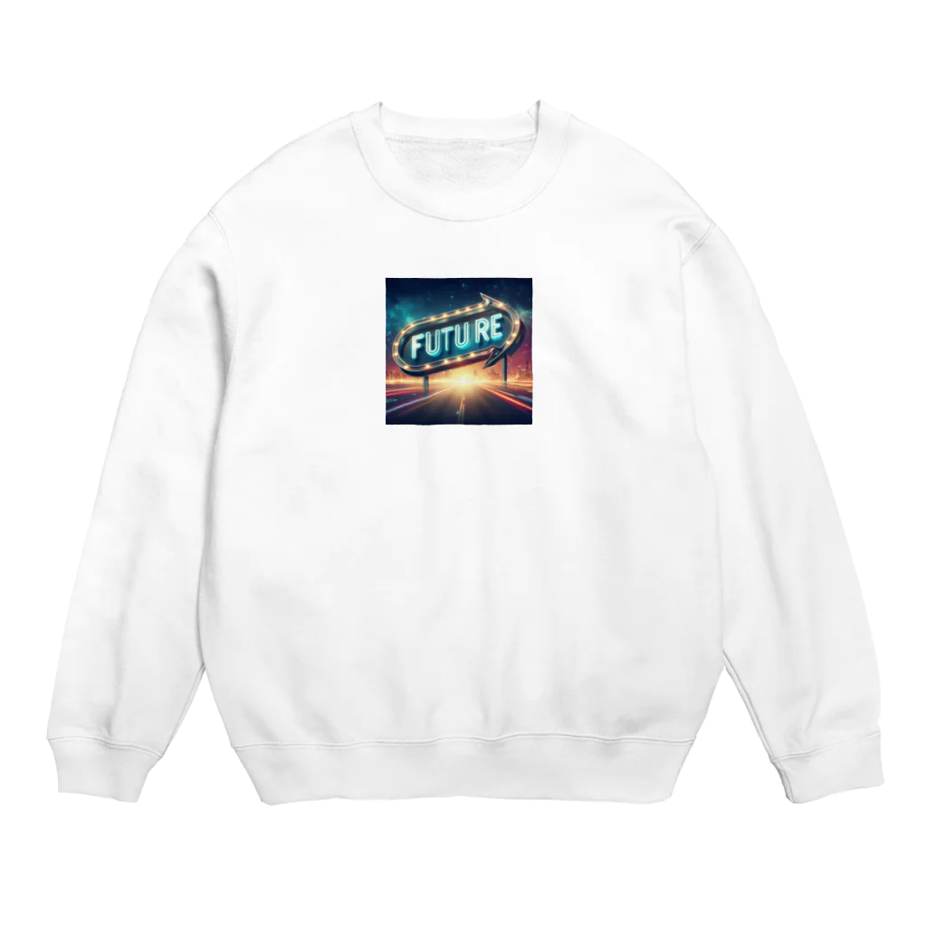 ワンダーワールド・ワンストップのFUTURE　文字入り未来を感じさせるイラスト Crew Neck Sweatshirt